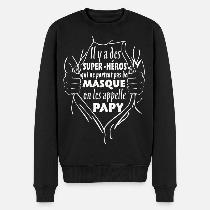 Papy Super-Héros - Pull Premium bio Homme - noir