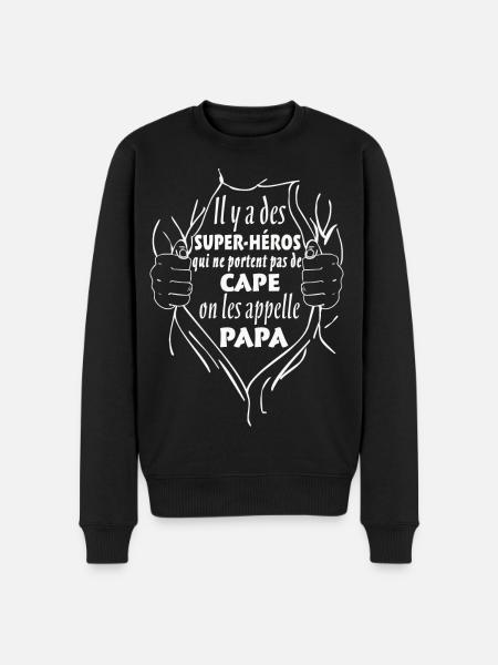 Super-Héros Cape Papa - Pull Premium bio Homme - noir