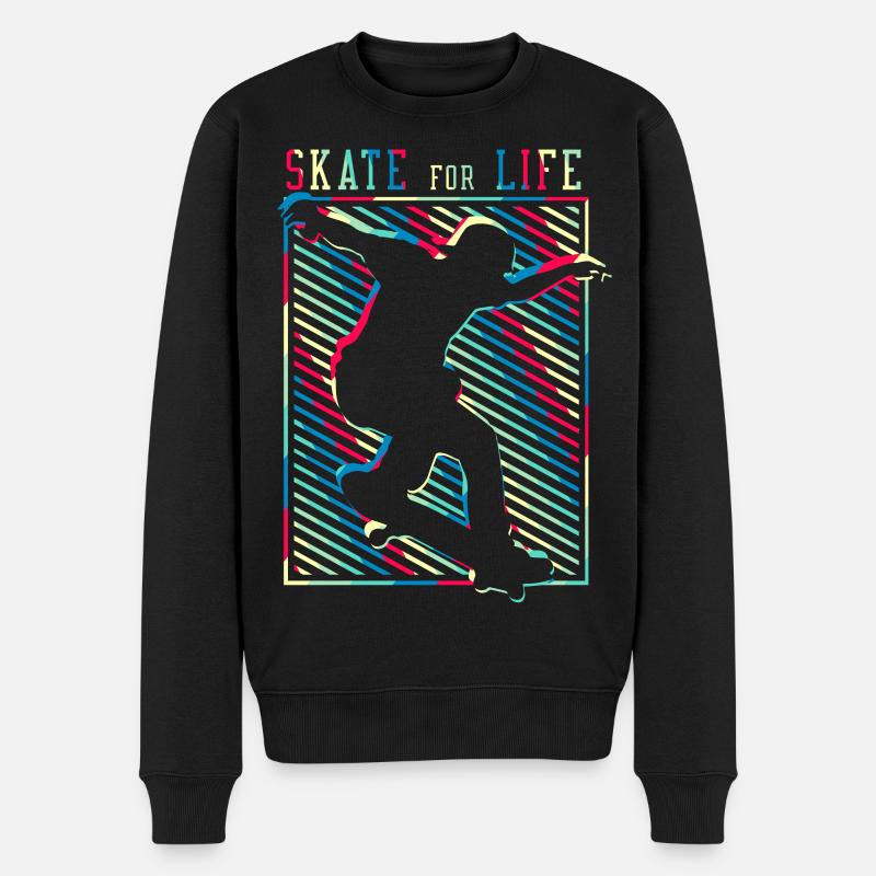 SK8R | Patinez pour la vie - Pull Premium bio Homme - noir