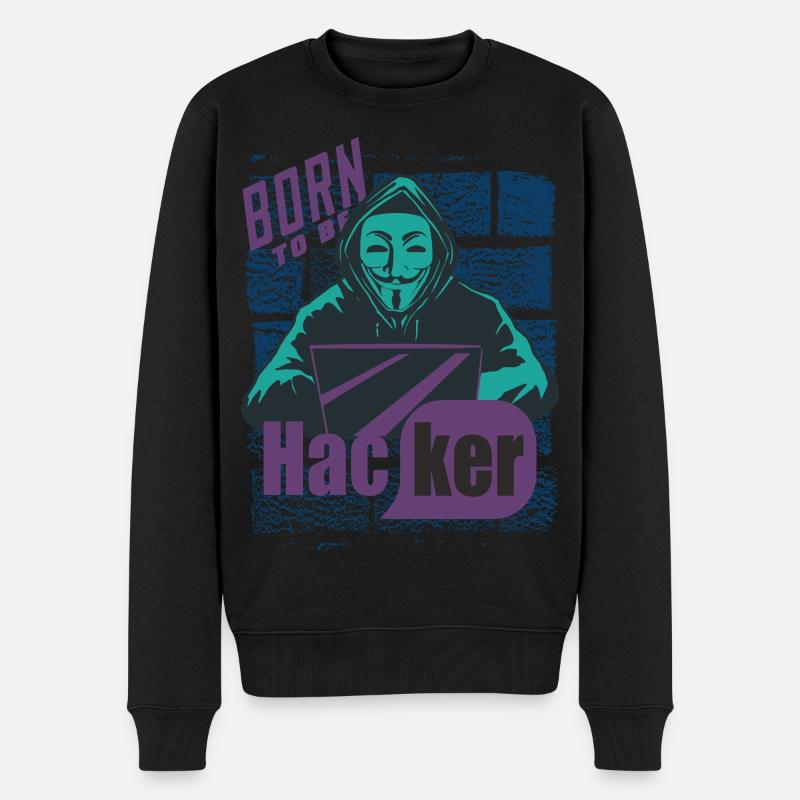 Hacker - Männer Premium Bio Pullover - Schwarz