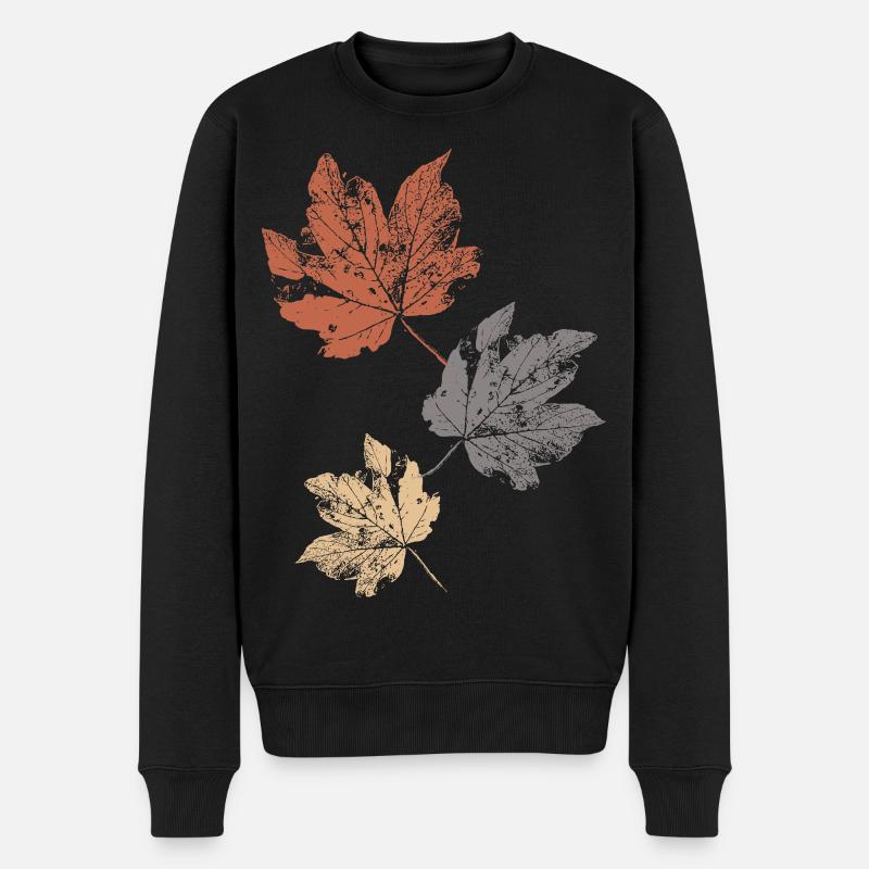 Feuilles d’automne colorées Feuilles d’automne - Pull Premium bio Homme - noir