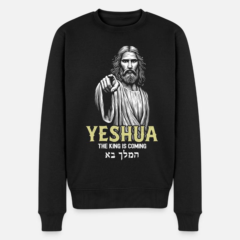 Yeshua Messie divin Illustration - Pull Premium bio Homme - noir
