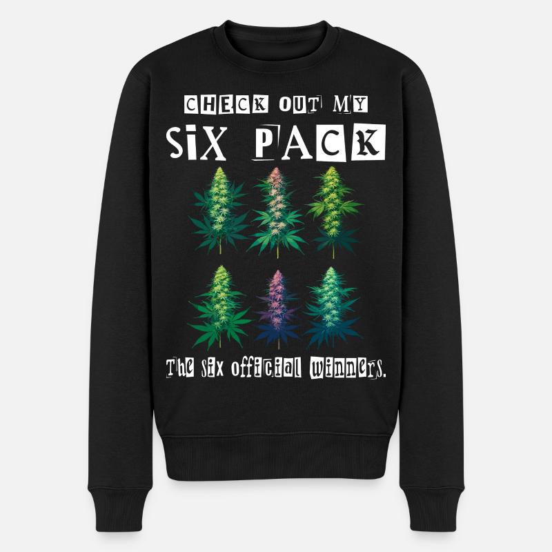 Cannabis Six Pack - Pull Premium bio Homme - noir