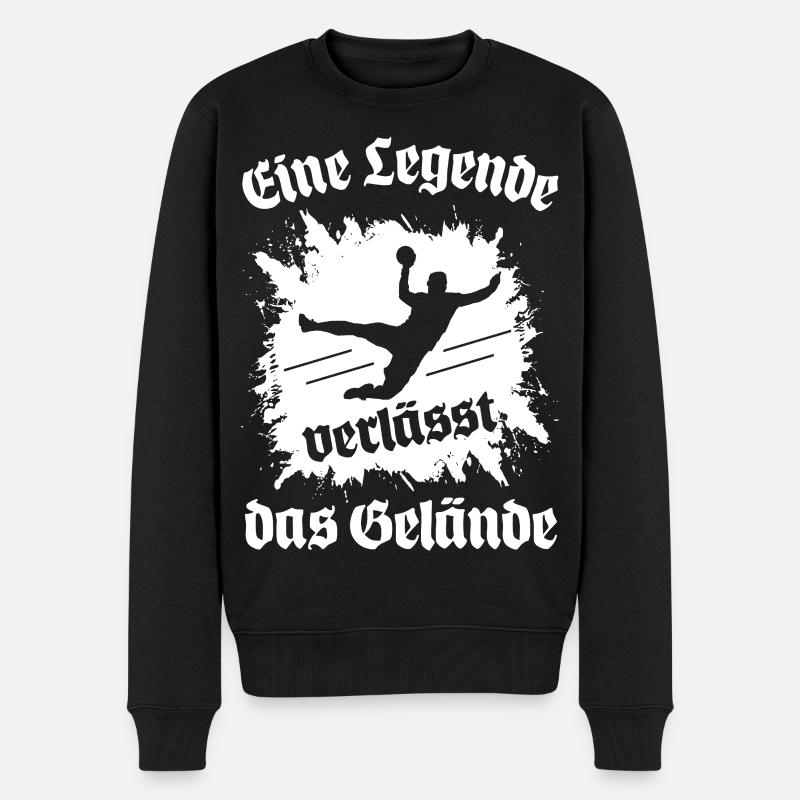 Handball Ruhestand Karriereende - Männer Premium Bio Pullover - Schwarz