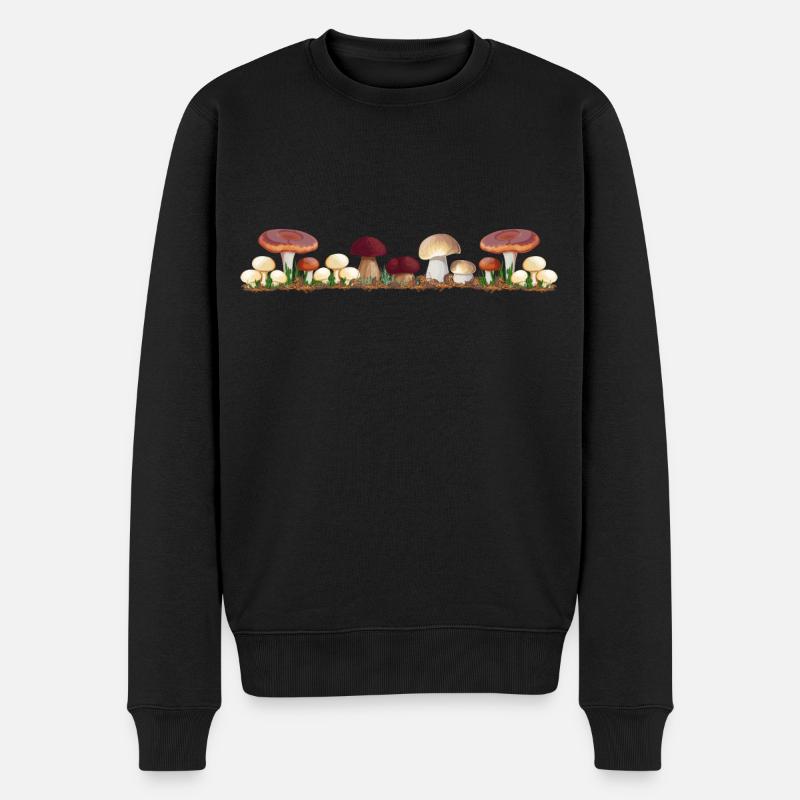 Pilzkenner Pilzzeit Pilzsammler Pilze Pilzsaison - Männer Premium Bio Pullover - Schwarz