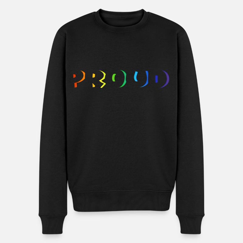 proud LGBT regenbogen lgbtq parade - Männer Premium Bio Pullover - Schwarz