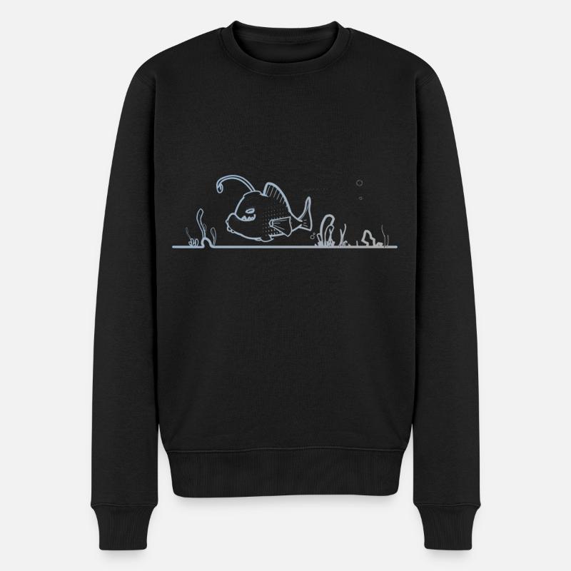 Tiefe der Ozeane - Männer Premium Bio Pullover - Schwarz