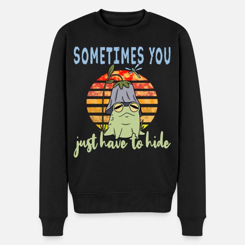 Depressionen Depression Frosch - Männer Premium Bio Pullover - Schwarz
