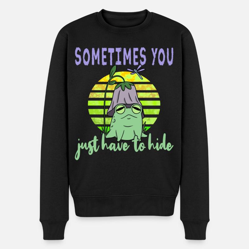 Depressionen Depression Frosch - Männer Premium Bio Pullover - Schwarz