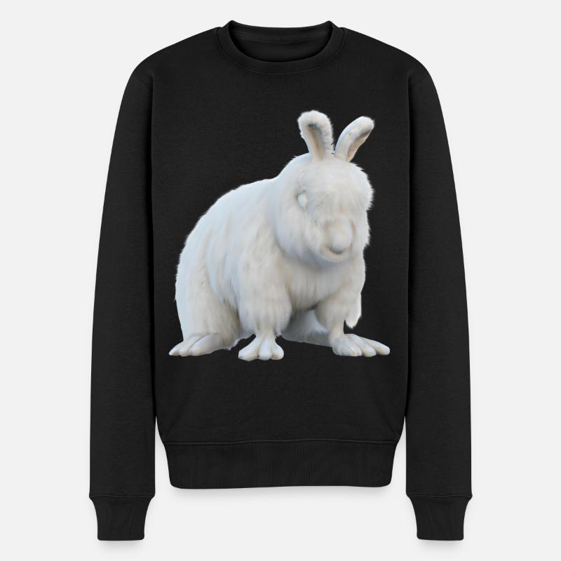 Flauschiges Angorakaninchen - Männer Premium Bio Pullover - Schwarz