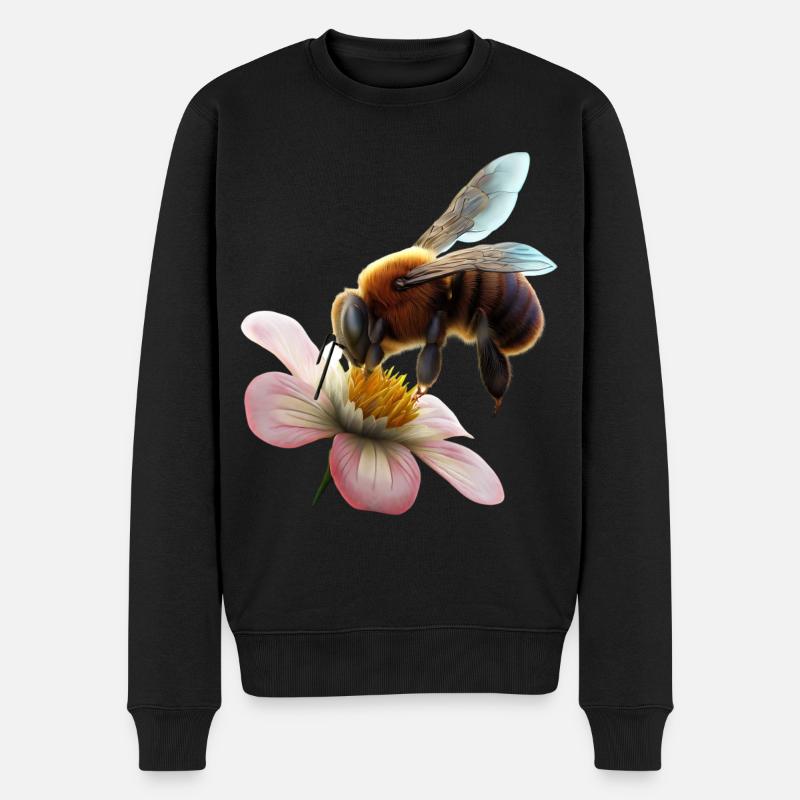 Abeille sur fleur - Pull Premium bio Homme - noir
