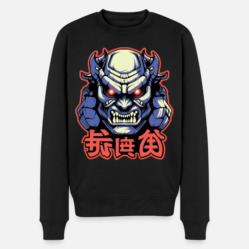 Le démon samouraï japonais - Pull Premium bio Homme - noir