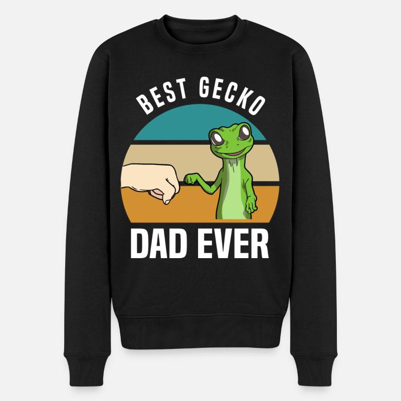 Gecko - Männer Premium Bio Pullover - Schwarz