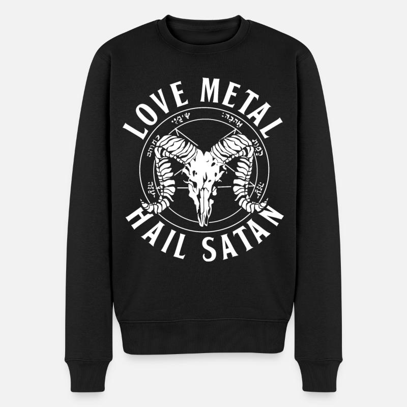 Satanismus 666 Satanist Satanisten Satan Geschenke - Männer Premium Bio Pullover - Schwarz