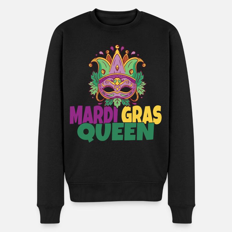 Mardi Gras Queen - Männer Premium Bio Pullover - Schwarz
