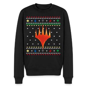 Magic: The Gathering Symbols Ugly Christmas Design - Men's Premium Organic Jumper - black - Front - Nico (187cm)