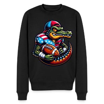 Football Alligator Quarterback - Männer Premium Bio Pullover - Schwarz - Vorne - Nico (187cm)