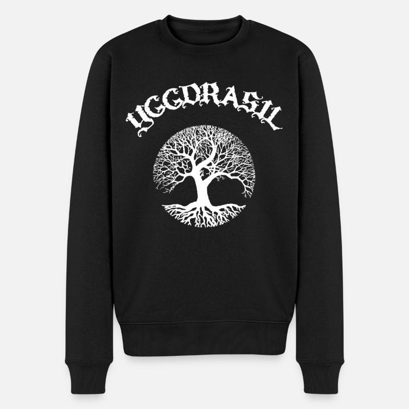Weltenbaum Yggdrasil Lebensbaum Wikinger - Männer Premium Bio Pullover - Schwarz