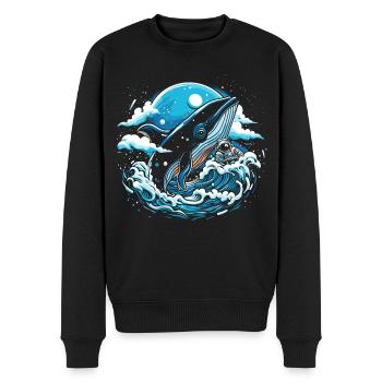 Space Whale Imagination - Men's Premium Organic Jumper - black - Front - Nico (187cm)