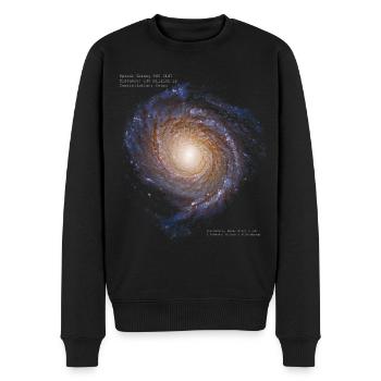 Spiral Galaxy NGC 3147 - Men's Premium Organic Jumper - black - Front - Nico (187cm)