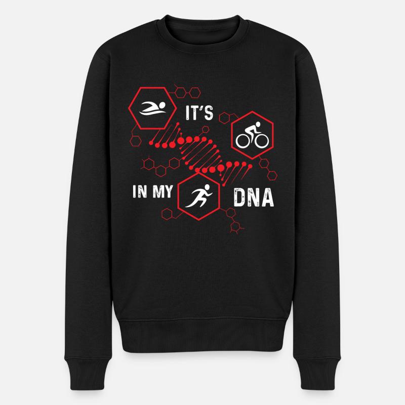 Triathlon it es in my dna - Männer Premium Bio Pullover - Schwarz