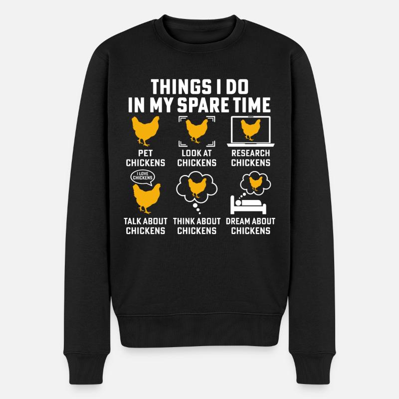 Things i do in my spare time funny Chickens - Pull Premium bio Homme - noir