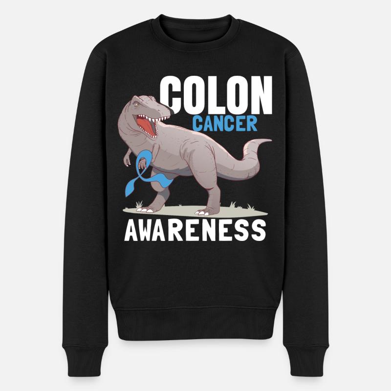 Darmkrebs Bewusstsein Kinder Dinosaurier - Männer Premium Bio Pullover - Schwarz