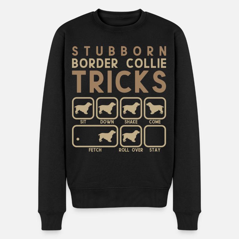Amoureux des chiens « Têtu Border Collie Tricks » - Pull Premium bio Homme - noir