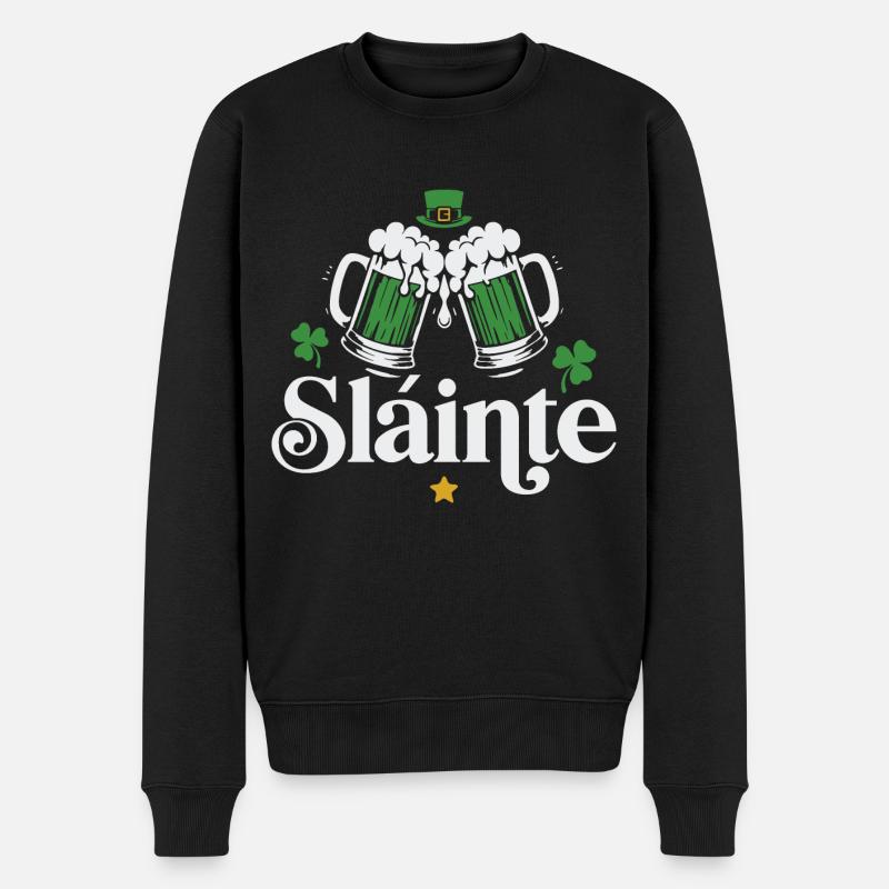 Slainte - Männer Premium Bio Pullover - Schwarz