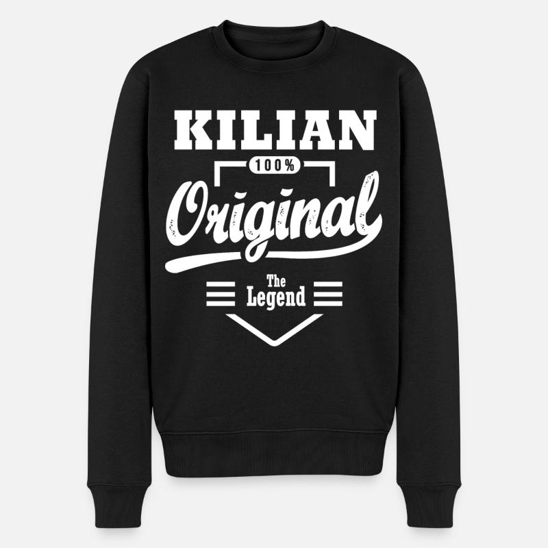 Vorname KILIAN personalisiertes Geschenk Noel Geburt - Männer Premium Bio Pullover - Schwarz