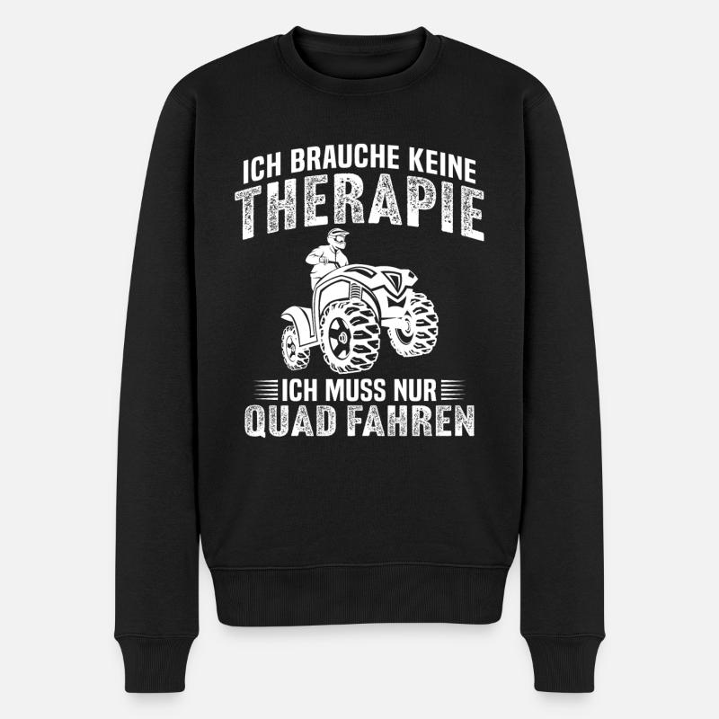 ich muss nur quad fahren - Männer Premium Bio Pullover - Schwarz