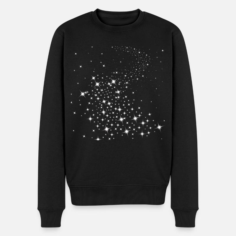sterne,sternenhimmel, weiß, glitzernd - Männer Premium Bio Pullover - Schwarz