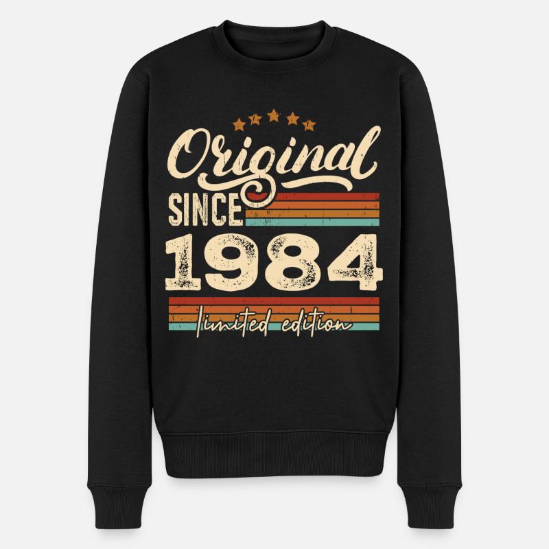 Original 1984 Jahrgang - 1984 Geburtstagsgeschenk - Männer Premium Bio Pullover - Schwarz