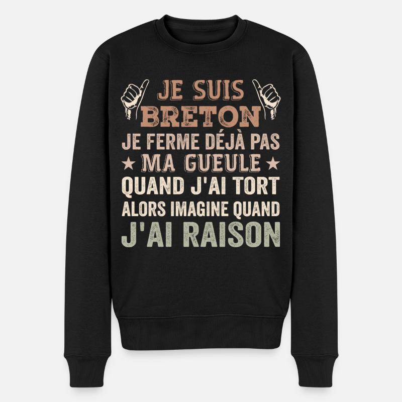 Ich bin Bretone - Männer Premium Bio Pullover - Schwarz