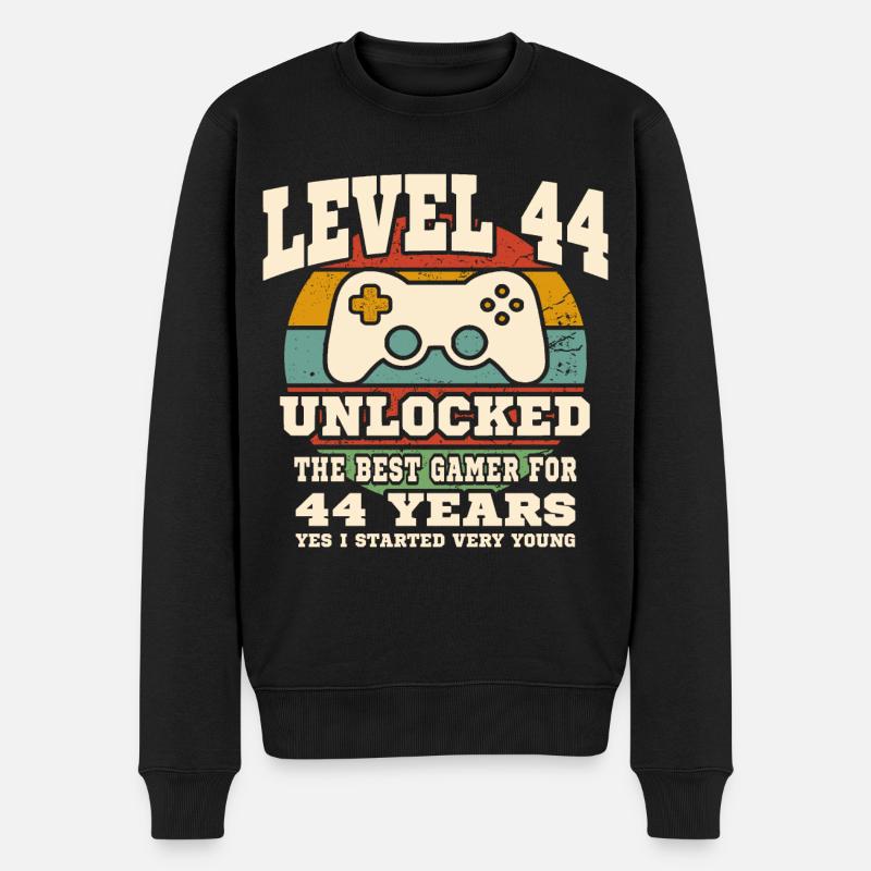 Niveau 44 débloqué - anniversaire 44 ans - Pull Premium bio Homme - noir