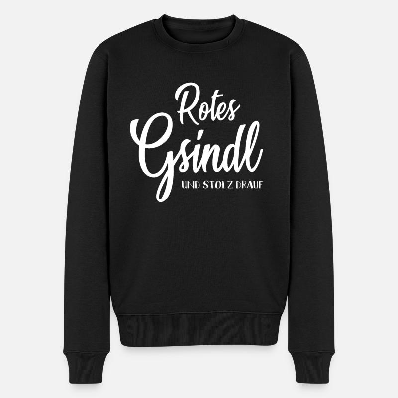Rotes Gsindl und stolz drauf - Männer Premium Bio Pullover - Schwarz