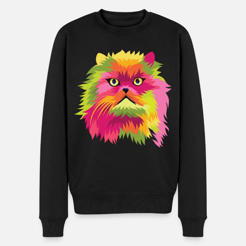 Pop Art Chemise Tête de chat Graphic Art Gift Tee - Pull Premium bio Homme - noir