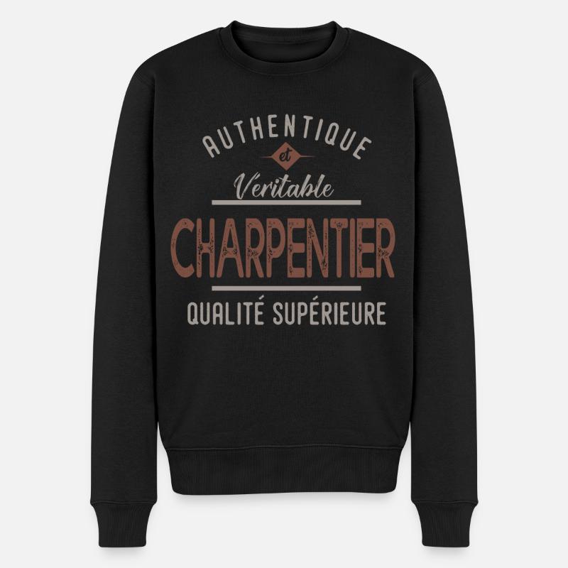 métier profession charpentier authentique cadeau - Pull Premium bio Homme - noir