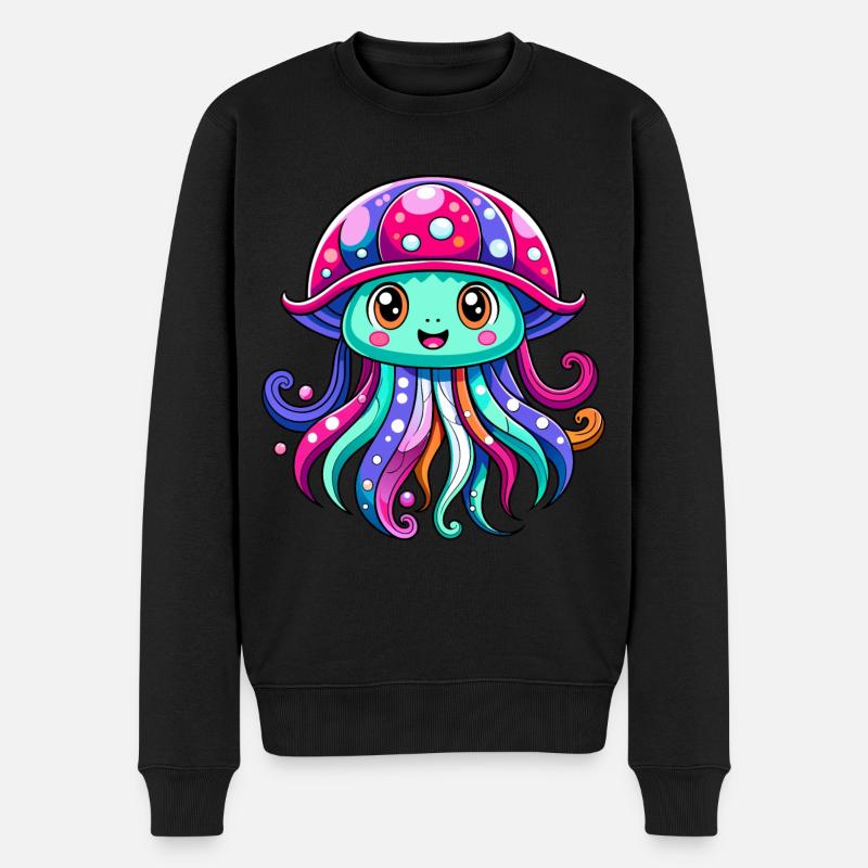 Méduse mignonne - Pull Premium bio Homme - noir