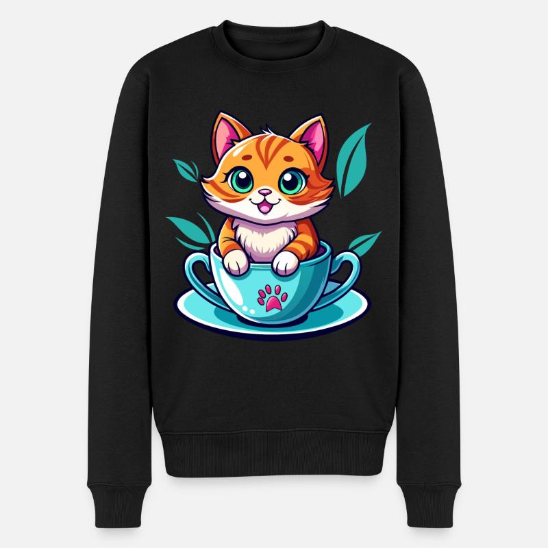 Chat en tasse - Pull Premium bio Homme - noir