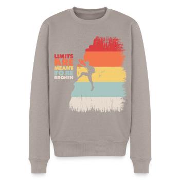 Klettern - Männer Premium Bio Pullover - Taupe - Vorne - Nico (187cm)