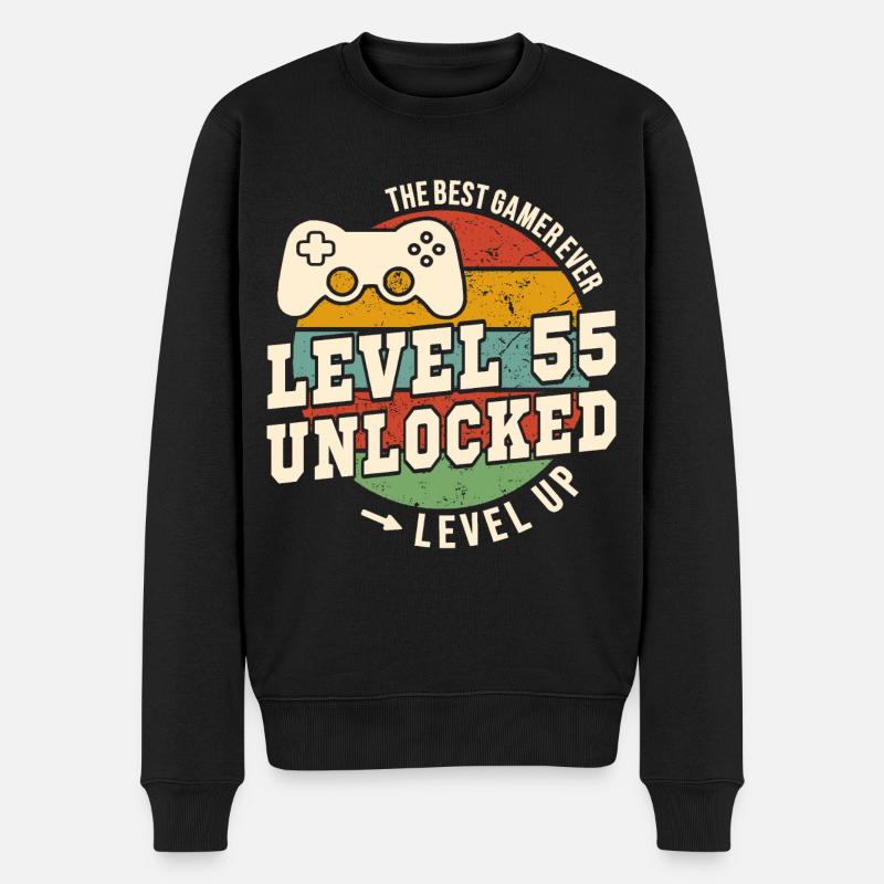 Niveau 55 débloqué - anniversaire 55 ans - Pull Premium bio Homme - noir