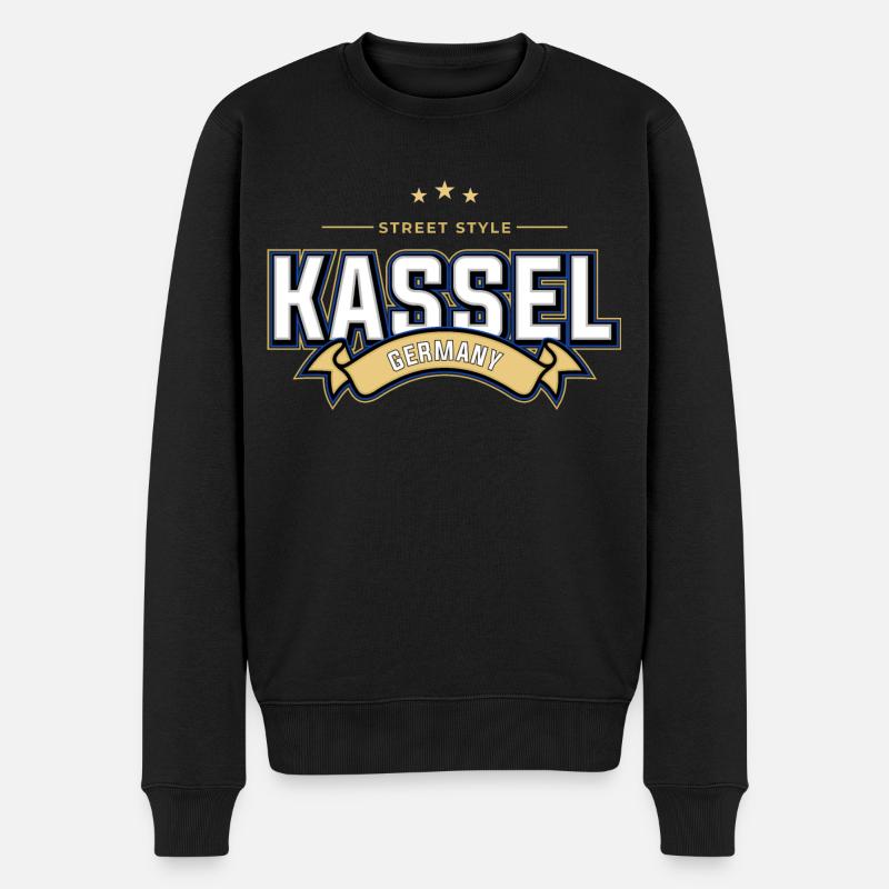 Kassel - Männer Premium Bio Pullover - Schwarz