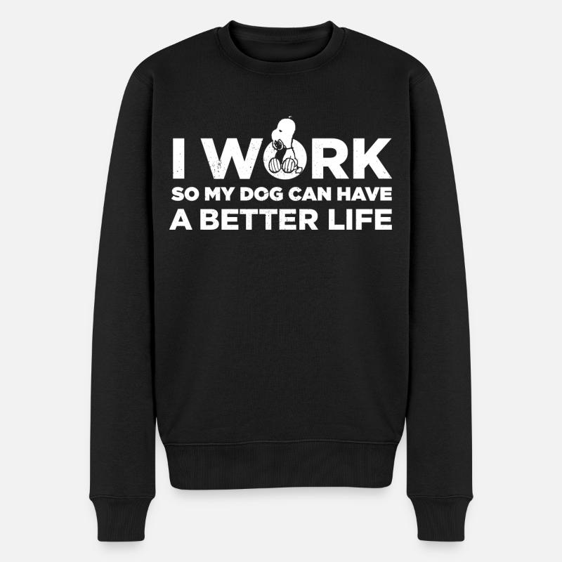 Peanuts Snoopy Better Life Meilleur Vie Citation - Pull Premium bio Homme - noir