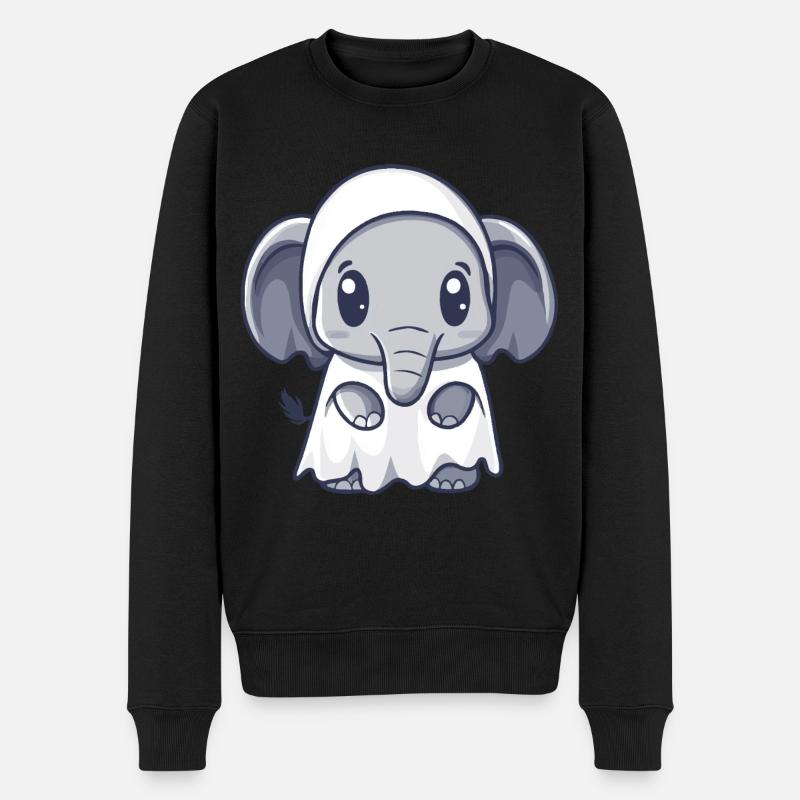 Mammut Halloween Comic Geist - Männer Premium Bio Pullover - Schwarz
