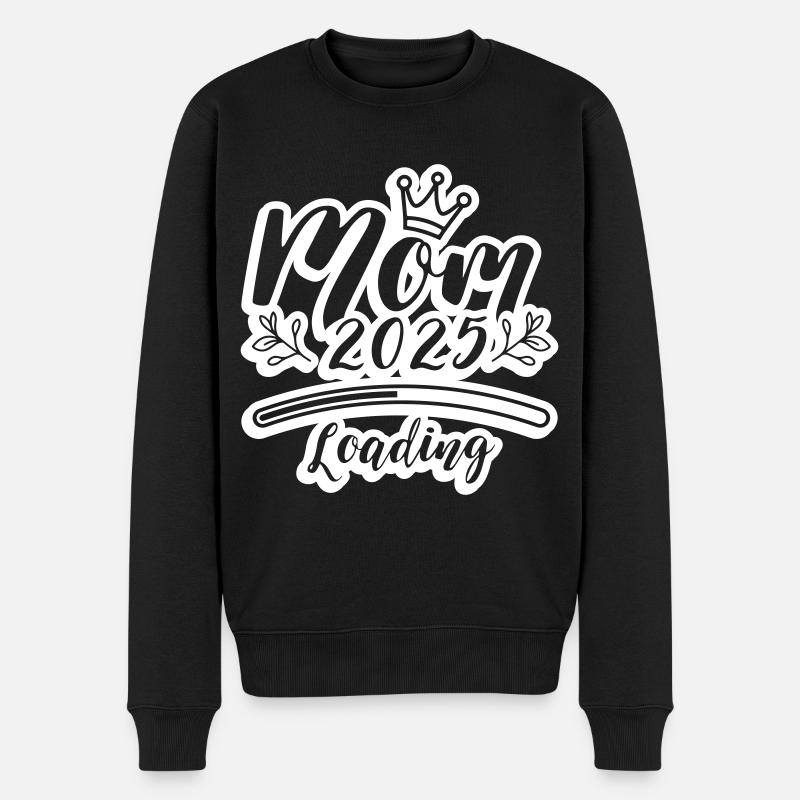 Mama 2025 Loading Mom - Männer Premium Bio Pullover - Schwarz