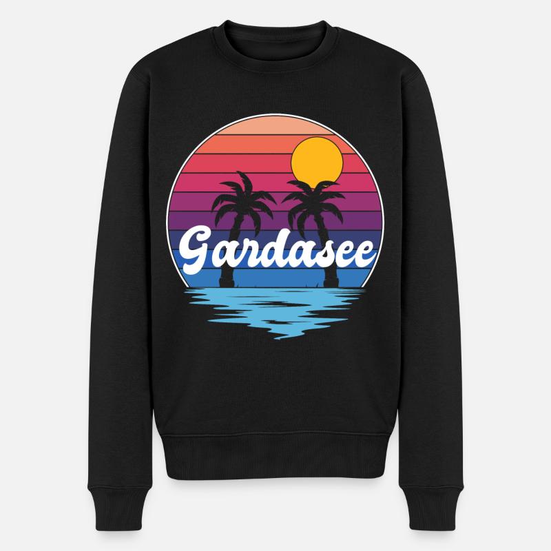 Lac de Garde vacanciers Gardasee - Pull Premium bio Homme - noir