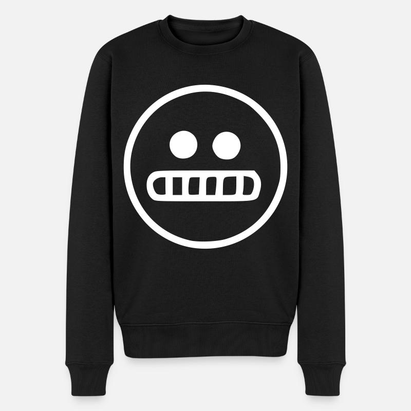 Emoji sketch blanc tendu - Pull Premium bio Homme - noir