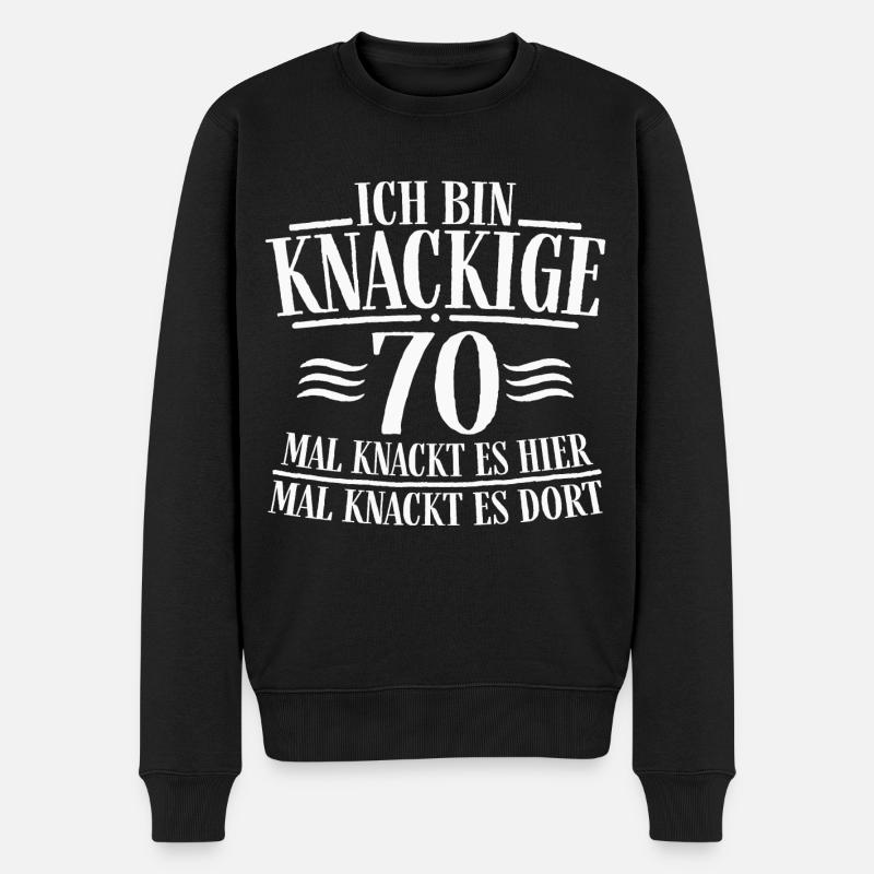 Geschenk zum 70. Geburtstag 70 Jahre Spruch - Männer Premium Bio Pullover - Schwarz