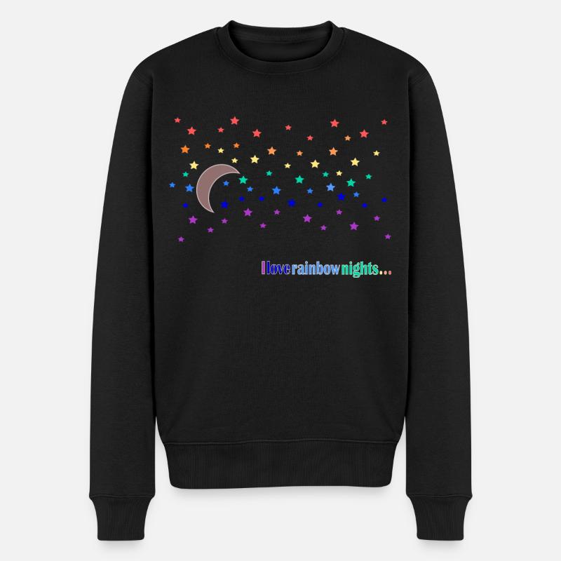 I love rainbow nights; lgbt; Regenbogen; Sterne - Männer Premium Bio Pullover - Schwarz